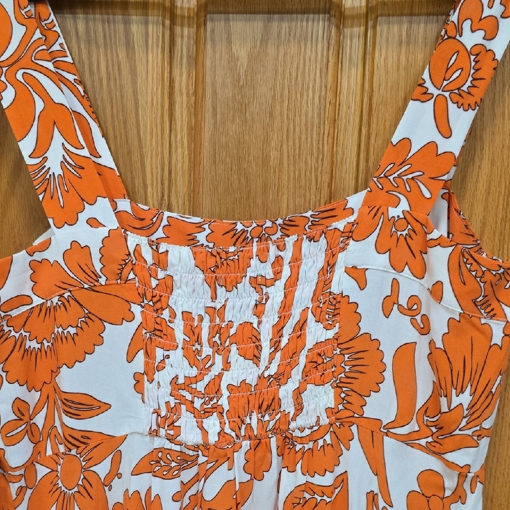 MSK Vibrant  Floral Orange and White Dress, XL, NWT - Picture 5 of 14
